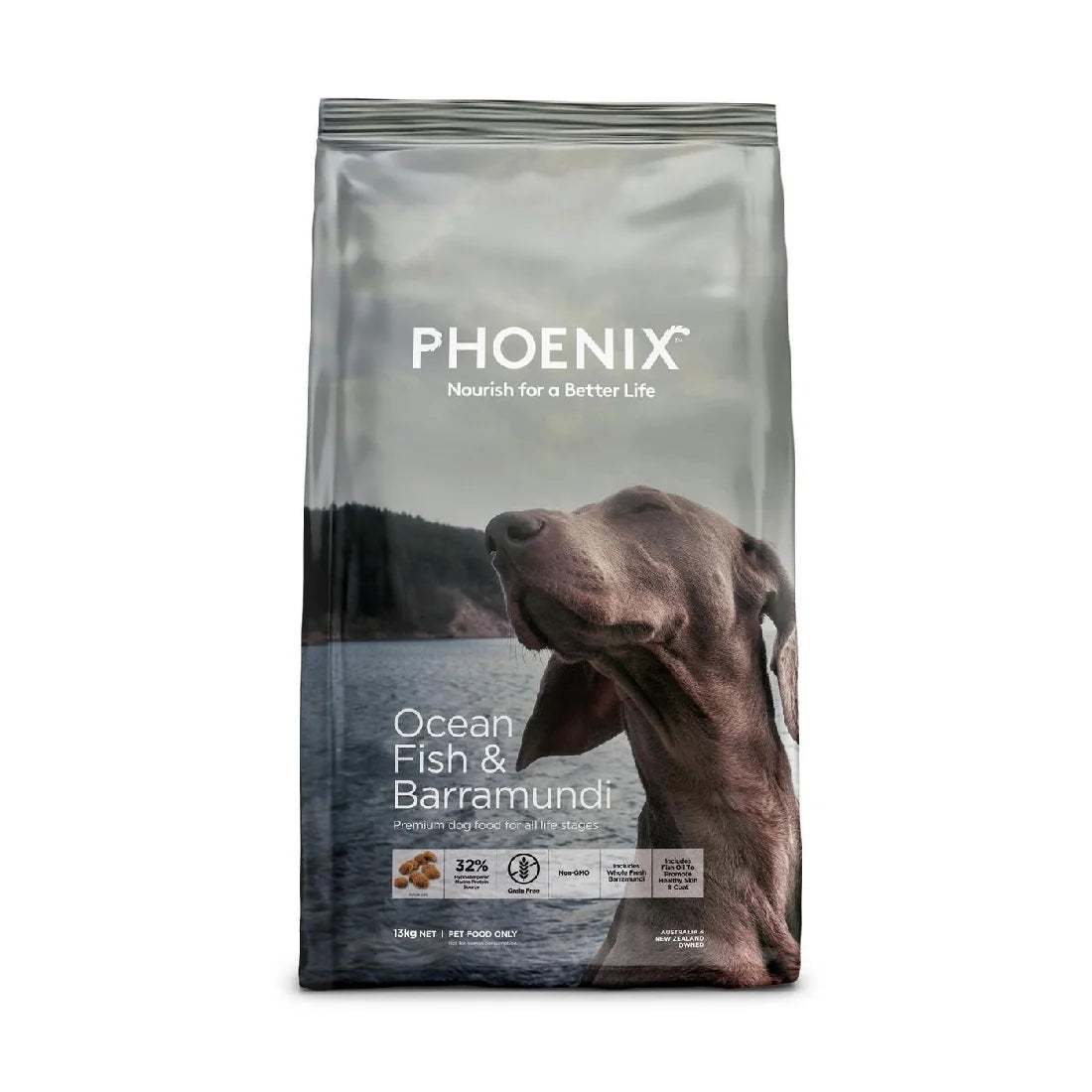 PHOENIX DOG OCEAN FISH & BARRAMUNDI 13KG